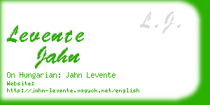 levente jahn business card